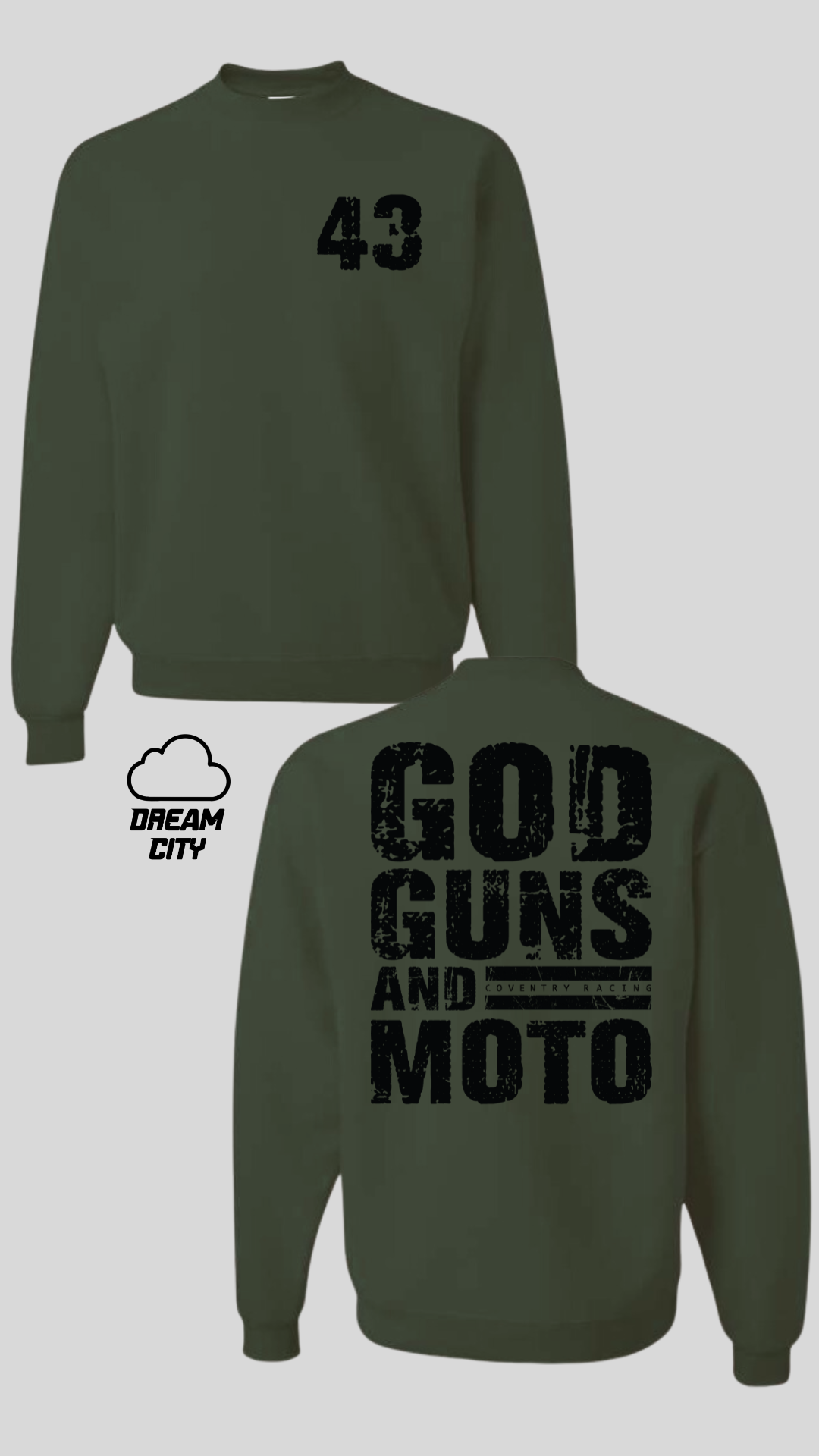 CR God, Guns, and Moto Crewneck