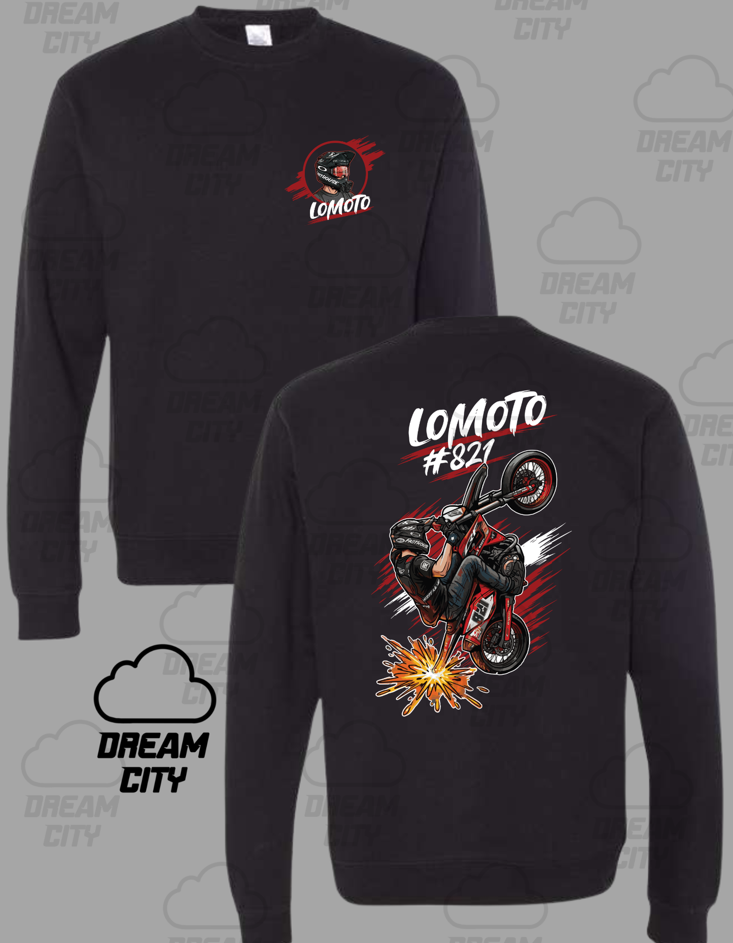 LoMoto Wheelie Crewneck