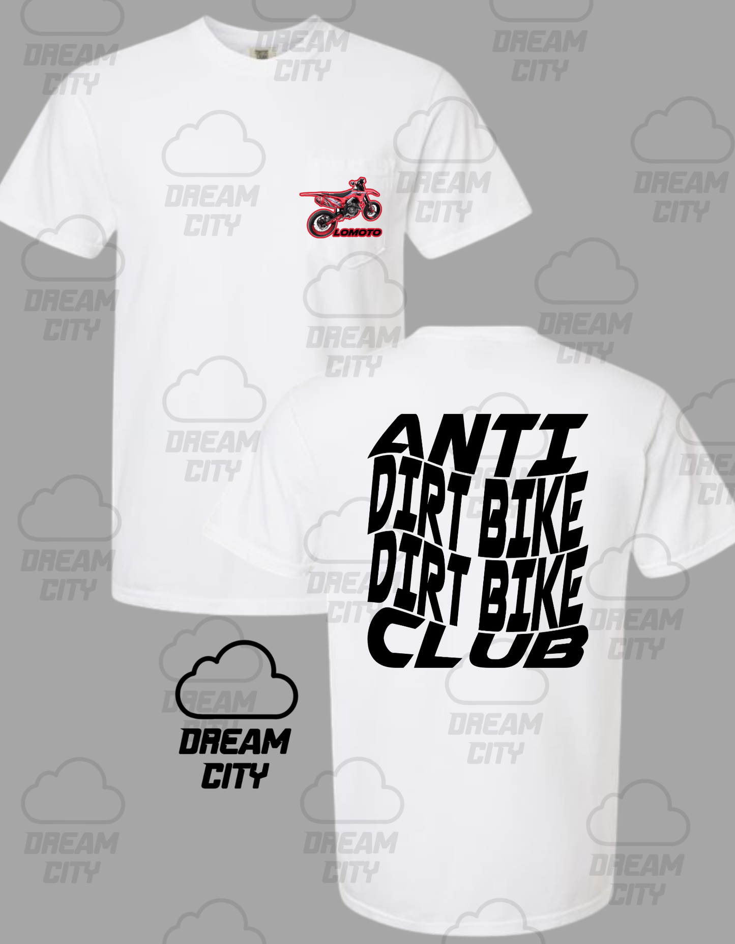 LoMoto Anti Dirt Bike Dirt Bike Club Pocket Tee