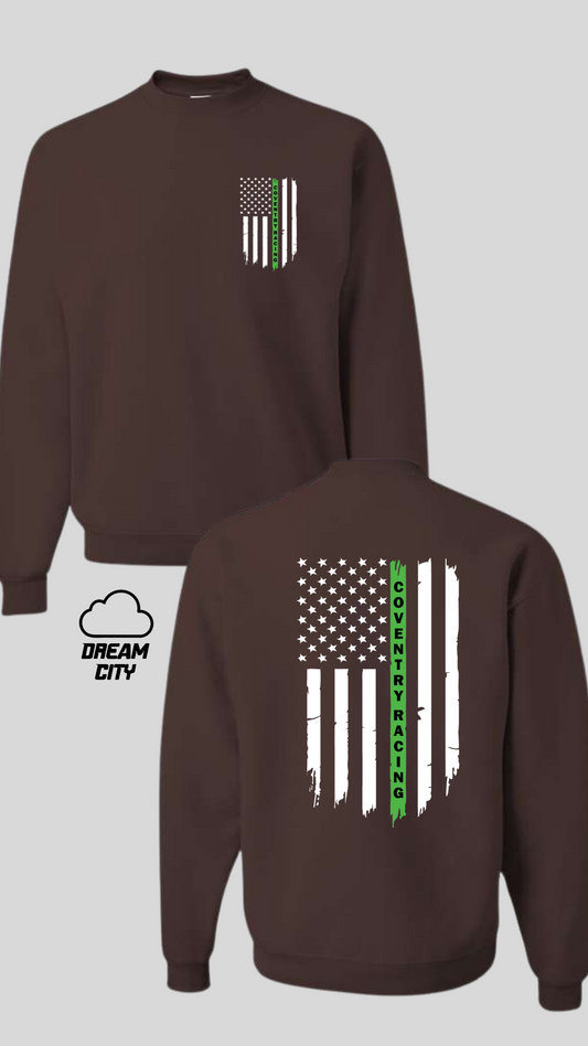 CR Green Stripped Flag Crewneck