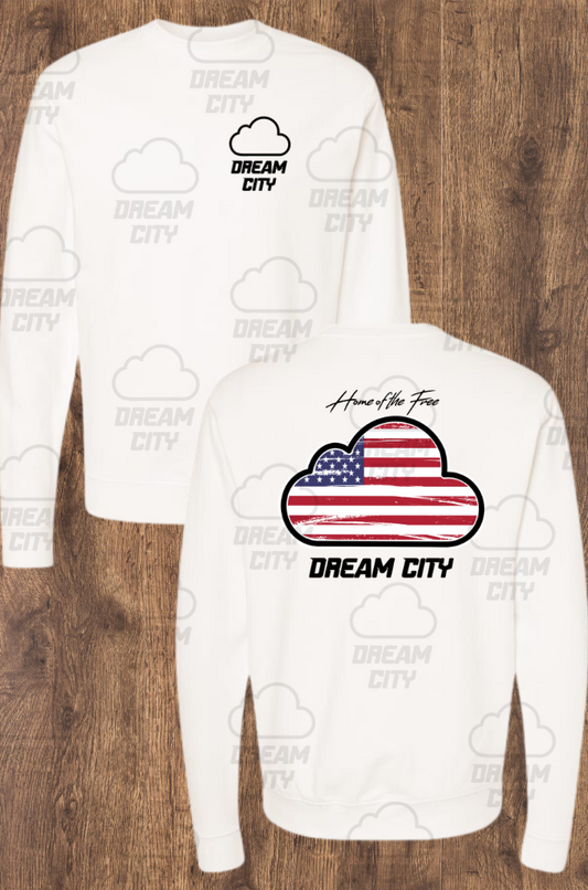 American Flag Cloud Crewneck