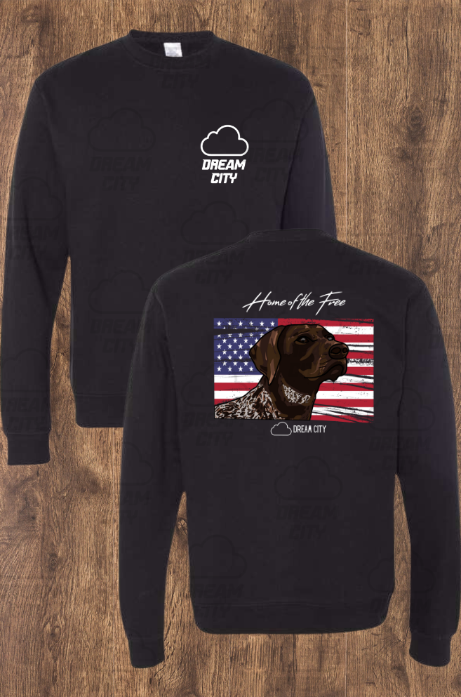 "Smokey" GSP American Flag Crewneck